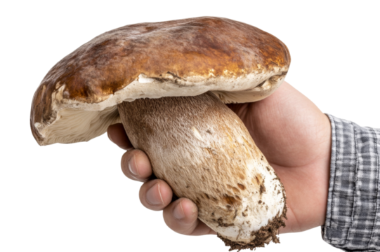 Majestic Porcini Mushroom Held in Hand
