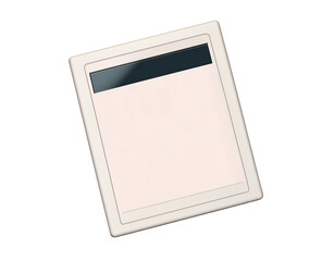 Simplified Calculator Device: A minimalist graphic showcasing a sleek calculator with a display, ideal for various concepts related to finance, computation, and technology.