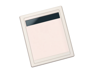 Simplified Calculator Device: A minimalist graphic showcasing a sleek calculator with a display, ideal for various concepts related to finance, computation, and technology.