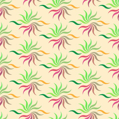 Abstract wavy line in green tones seamless pattern