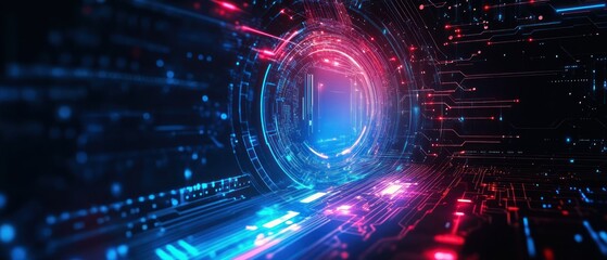 Obraz premium Glowing circuit board technology background