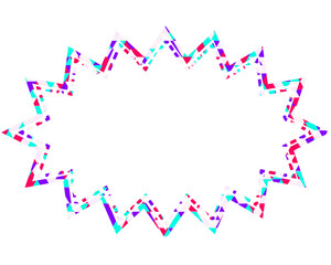 ステンドグラス風吹き出し　三角形模様　細長いギザギザした形