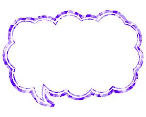 吹き出し ステンドグラス風 三角模様_二重線付_1色 (1)