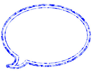 ステンドグラス風吹き出し　三角形模様　丸形