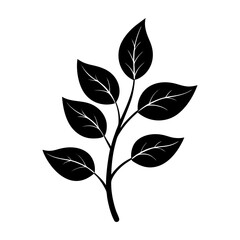 Stem And Leaf Silhouette vector illustration
