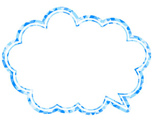 ステンドグラス風吹き出し　三角形模様　丸みのある雲形