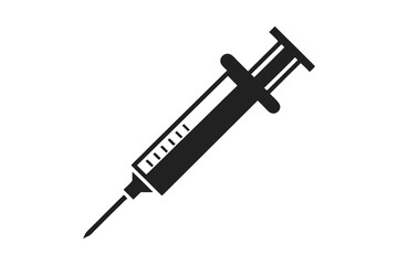 syringe injection icon silhouette on white background