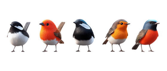 Pack of Bird Against Transparent Background for Digital Branding, App Design, or Social Media Projects