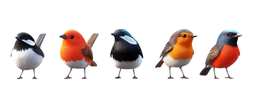 Pack of Bird Against Transparent Background for Digital Branding, App Design, or Social Media Projects