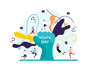 youth day illustration vector design for youth event
