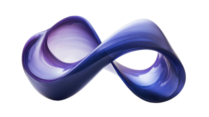 Mobius form abstract design, cut out transparent