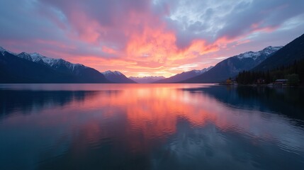 Fototapeta premium Twilight Tranquility: Capturing Water's Serenade