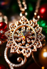 Fototapeta premium close up of a christmas ornament on a table