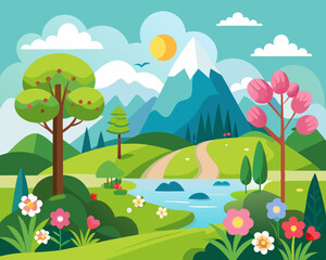 Fototapeta premium spring illustration 