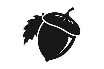 Acorn silhouette vector illustration on white background