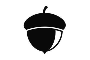 Acorn silhouette vector illustration on white background