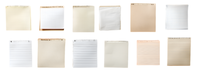 Vintage Paper Variety: A collection of aged paper with varying textures and shades showcases a range of options for design projects, stationery, and artistic expression.