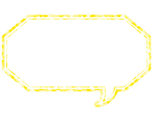 ステンドグラス風吹き出し　三角形模様　細長い八角形