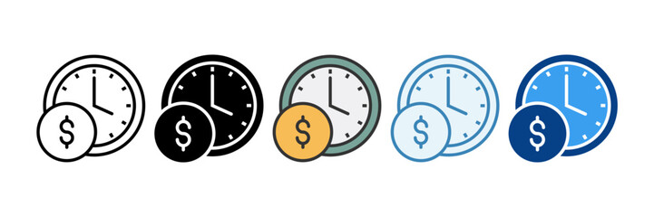 Time Management  Icon Set Multiple Style Collection