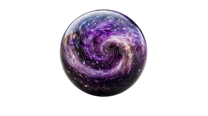 Glass sphere with cosmic nebula, cut out transparent