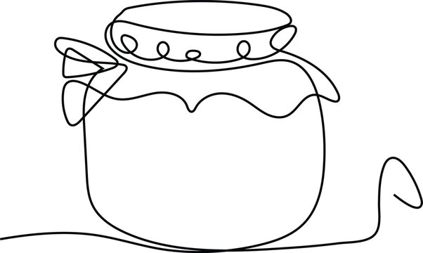 recommend clip art:  canning jar in continuous line art Food preserve. Minimalist black linear sketch  Vector illustration 