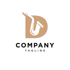 Letter D Saxophone Logo Icon Vector
