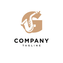 Letter G Saxophone Logo Icon Vector