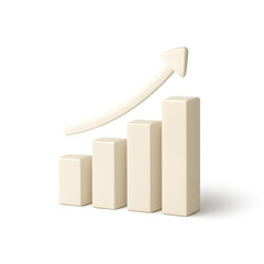 business graph with arrow, 3D Icon