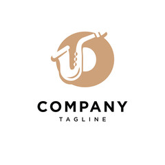 Letter O Saxophone Logo Icon Vector