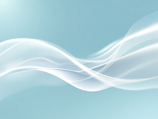 透明曲線が漂う水色グラデーションバックグラウンド