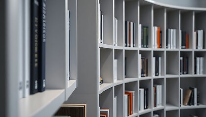 Obraz premium bookshelf filled with lots of books in a library