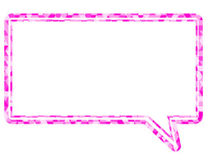 ステンドグラス風吹き出し　三角形模様　四角形