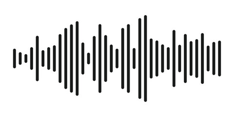 Vector sound wave symbol, flat design sound wave icon, digital frequency in vector style