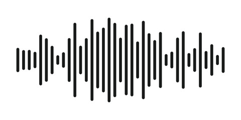 Vector sound wave symbol, flat design sound wave icon, digital frequency in vector style