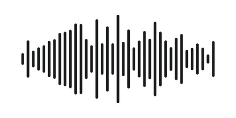 Vector sound wave symbol, flat design sound wave icon, digital frequency in vector style