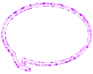 ステンドグラス風吹き出し　三角形模様　丸形