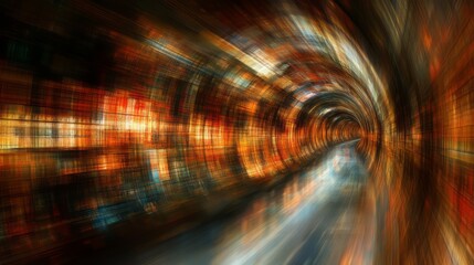 Abstract Tunnel Journey: A captivating visual spectacle of a tunnel, showcasing an abstract, immersive experience. The play of light and motion creates a dynamic and intriguing perspective.