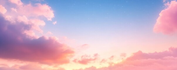 Pastel hues of clouds against a soft sky.