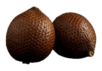 High-Resolution Close-Up of Salak Fruits on Black Background