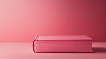 Fototapeta premium Pink book on pastel pink background