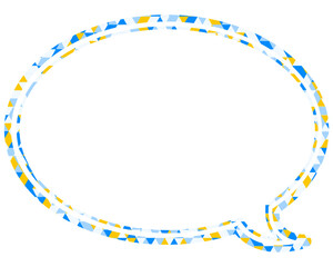 ステンドグラス風吹き出し　三角形模様　丸形