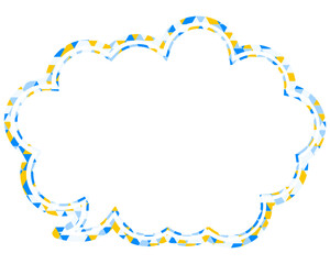 吹き出し ステンドグラス風 三角模様_二重線付_2色 (3)