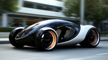 Futuristic car design urban road concept vehicle modern environment dynamic view innovation unleashed