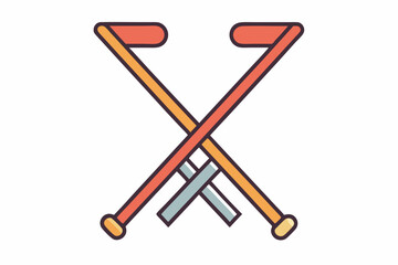 Crutch Pair Icon in Minimal Style