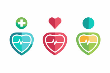 Healthcare and Medical Icons Set Heart Icon