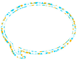 ステンドグラス風吹き出し　三角形模様　丸形