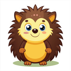 Hedgehog cartoon vector art illustration.
