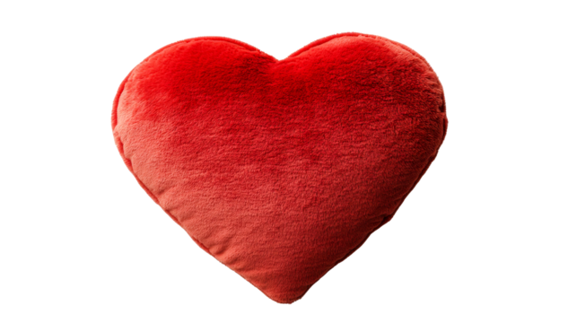 Fuzzy Red Heart Shape, cut out transparent