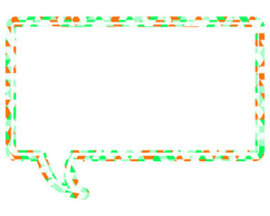 Fototapeta premium ステンドグラス風吹き出し 三角形模様 四角形