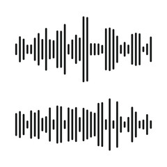 Vector sound wave set on white